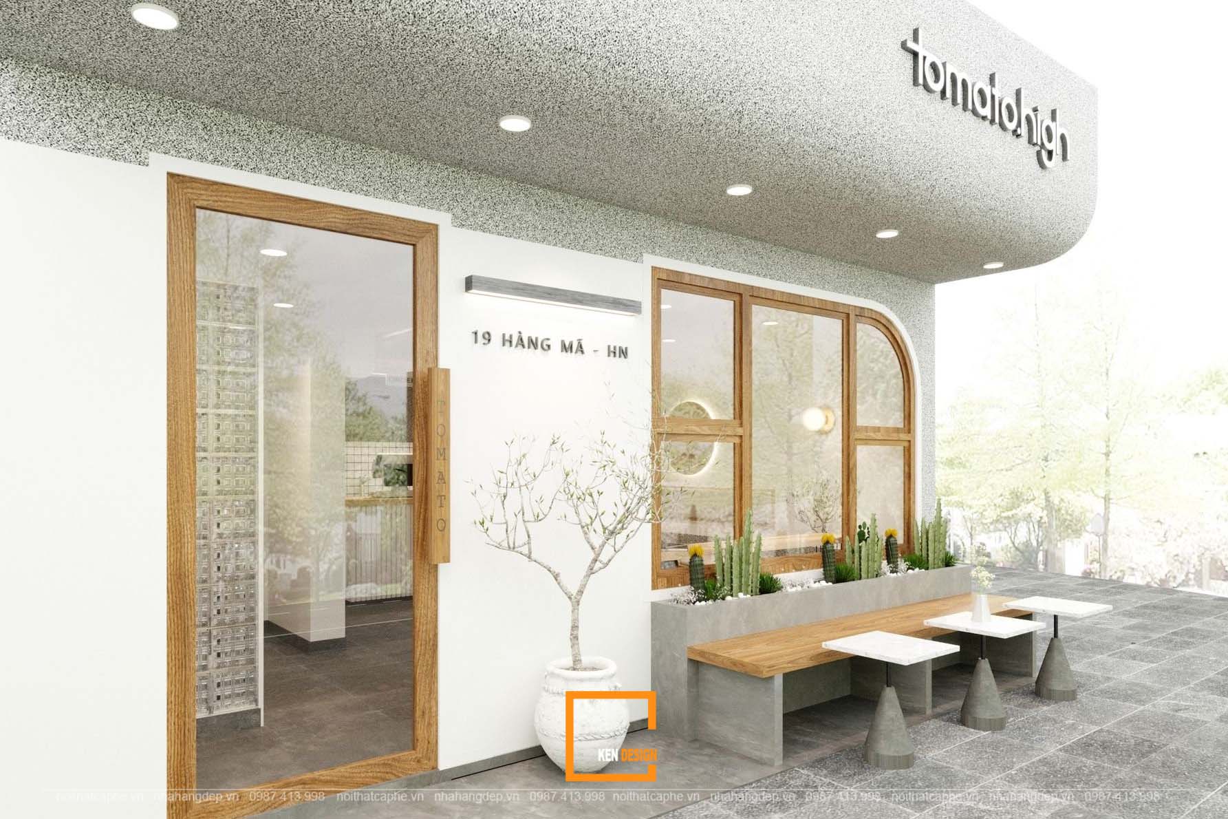 thiết kế nội thất quán cafe tomato.high